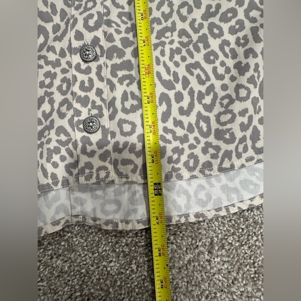 Soft Surroundings Leopard Print Button Front Short Sleeve Shirt Dress Small - Picture 7 of 7